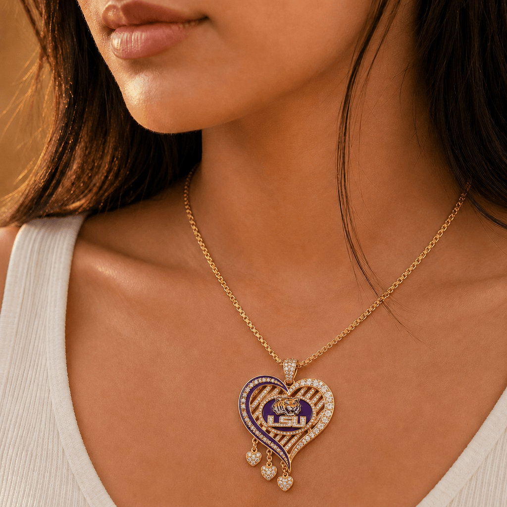 LSUT Solid Gold Chain with Diamond Pendant TTTT