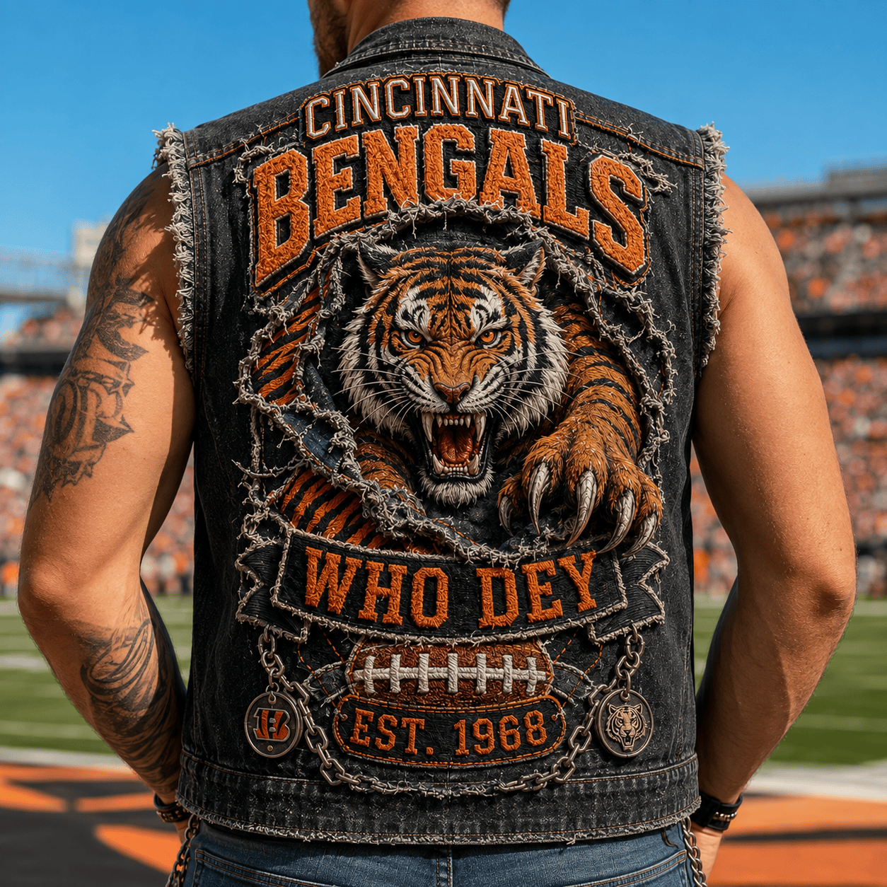 CCBG PREMIUM DENIM VEST LNTH